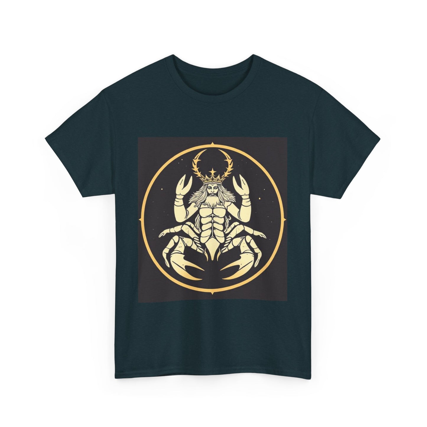 Unisex Heavy Cotton T-Shirt, Scorpio King, Print Art, Zodiac Design