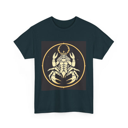 Unisex Heavy Cotton T-Shirt, Scorpio King, Print Art, Zodiac Design