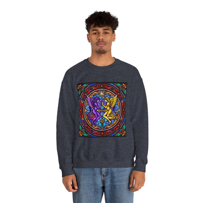 Unisex Heavy Blend™ Crewneck Sweatshirt, Glass, Gemini Zodiac Design