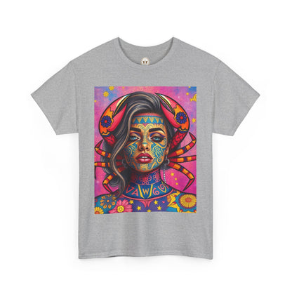 Unisex Heavy Cotton T-Shirt, Cancer, Zodiac v3, Sexy Art