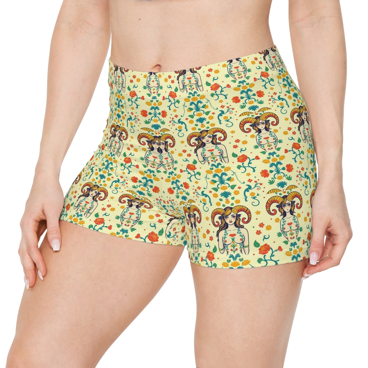 Women's Shorts, (AOP), Aries, Zodiac, Sexy Pattern