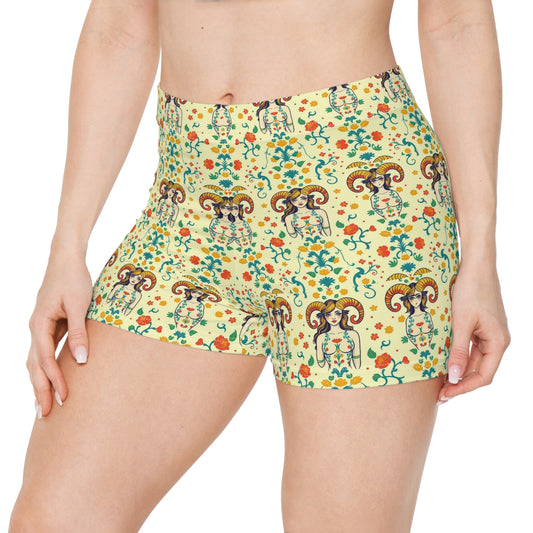 Women's Shorts, (AOP), Aries, Zodiac, Sexy Pattern