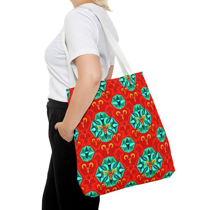 Tote Bag (AOP), Aries, Zodiac v1, Jewel Pattern