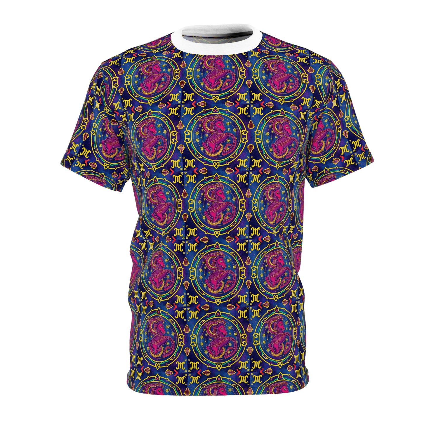 Unisex Cut & Sew T-Shirt, AOP, Capricorn, Zodiac, Pattern