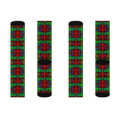 Sublimation Socks, Aries, Zodiac v1, Shapes Pattern