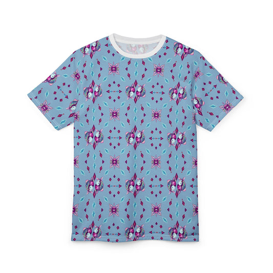 Unisex Cut & Sew T-Shirt, (AOP), Pisces, Zodiac v1, Jewels Pattern