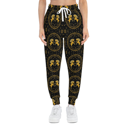 Athletic Joggers, Zodiac Design, Pattern, Gemini, AOP
