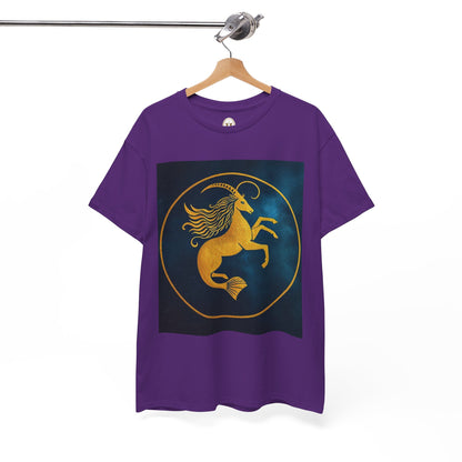 Unisex Heavy Cotton T-Shirt, Capricorn Animal v3, Symbol, Zodiac Design