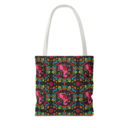 Tote Bag, (AOP), Virgo, Zodiac v6, Flower Pattern
