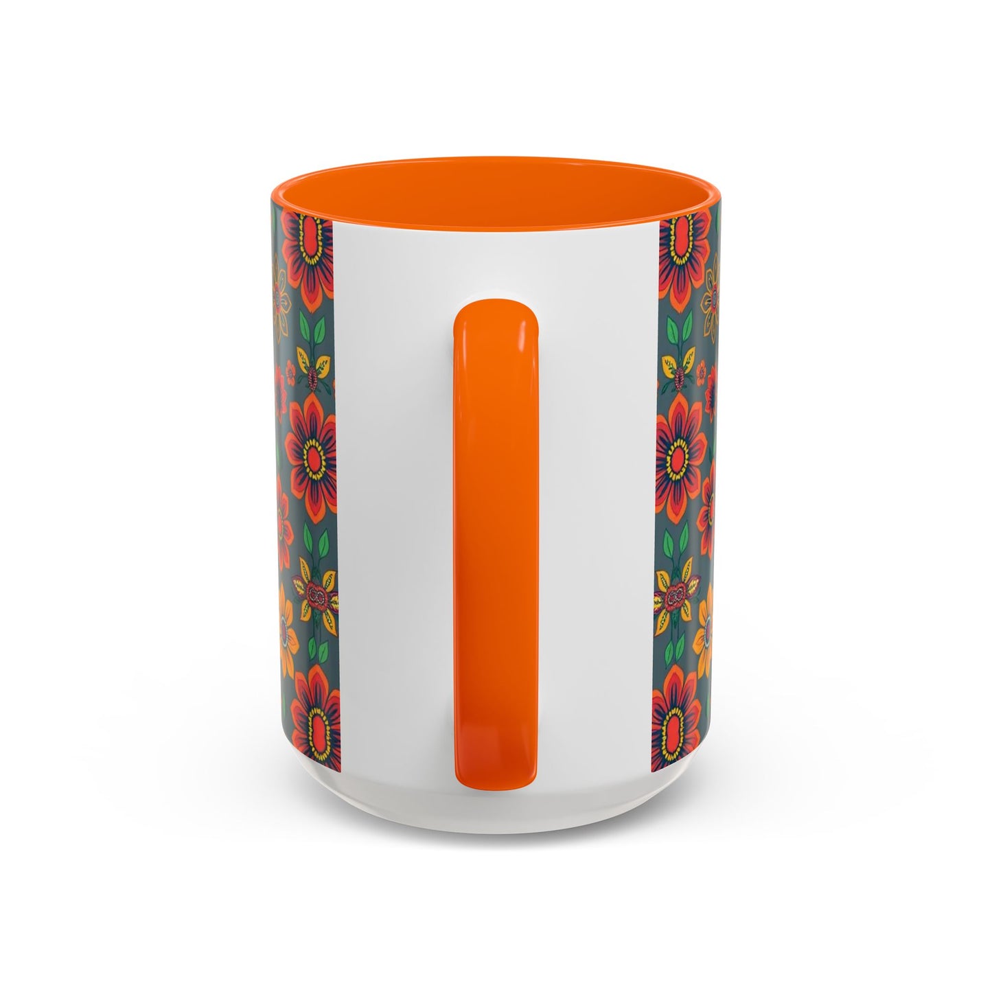Accent Coffee Mug, Aries, Zodiac v4, Flower Pattern, (11, 15oz)