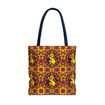Tote Bag (AOP), Virgo, Zodiac v2, Flower Pattern