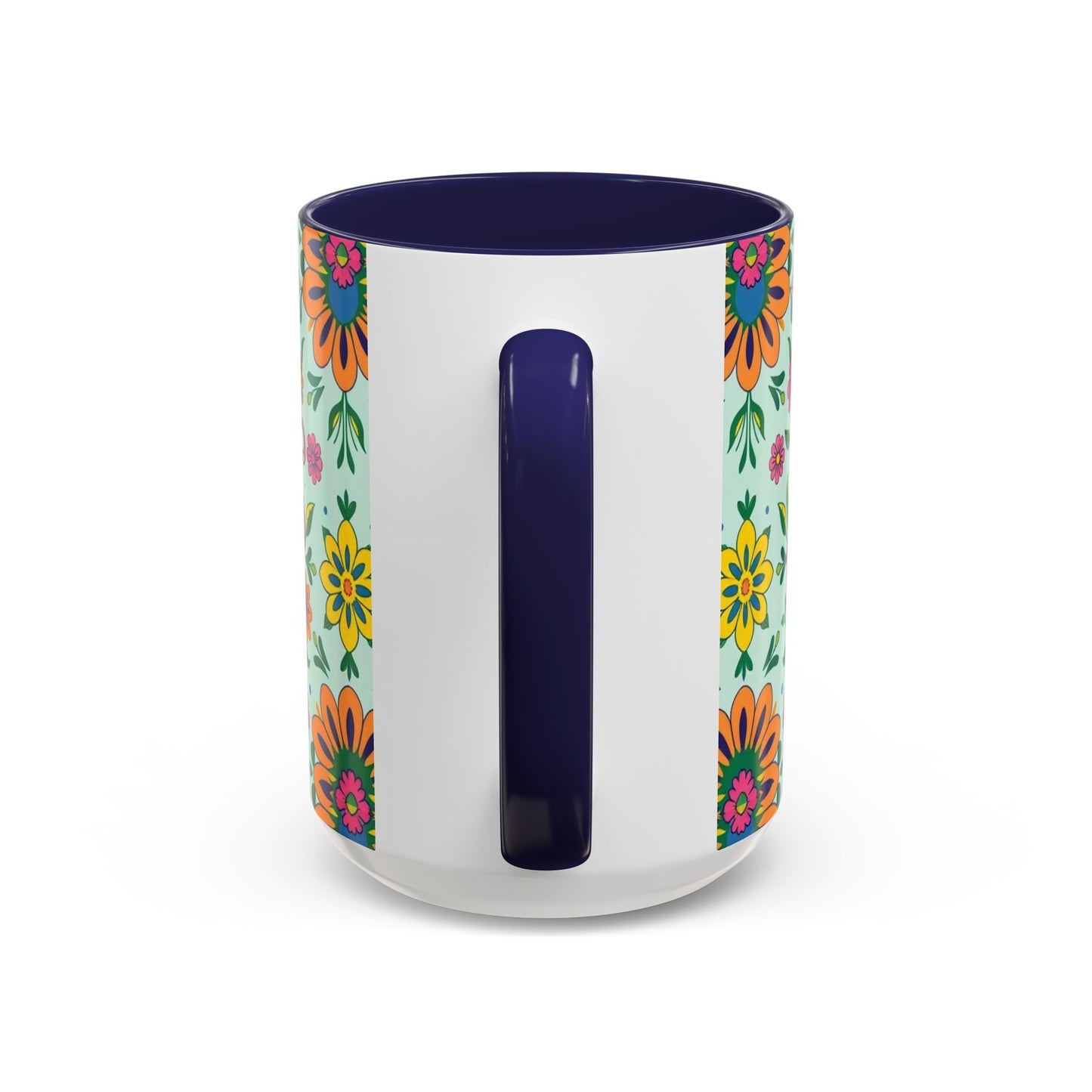 Accent Coffee Mug, Aquarius, Zodiac, Flower Pattern, (11, 15oz)