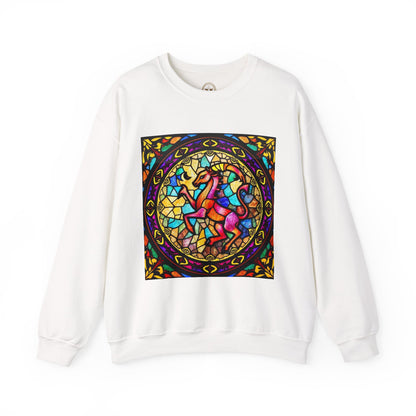 Unisex Heavy Blend™ Crewneck Sweatshirt, Glass, Aries Zodiac Design