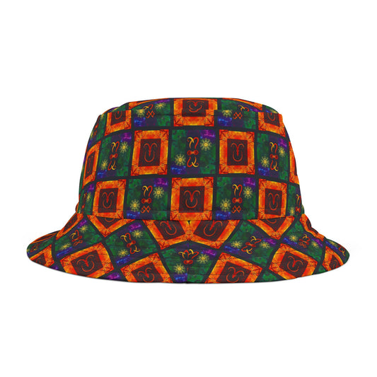 Bucket Hat, (AOP), Capricorn, Zodiac, Shape Pattern