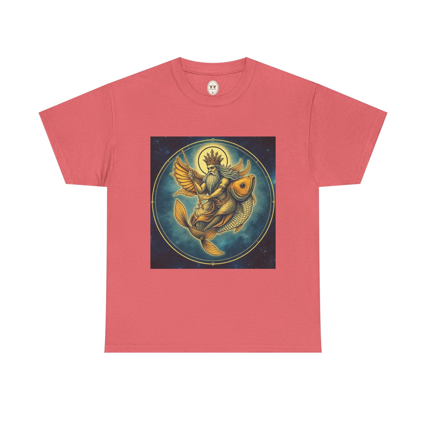 Unisex Heavy Cotton T-Shirt, Pisces King. Zodiac Design