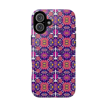 Tough Cases, Libra, Zodiac v4, Flower Pattern