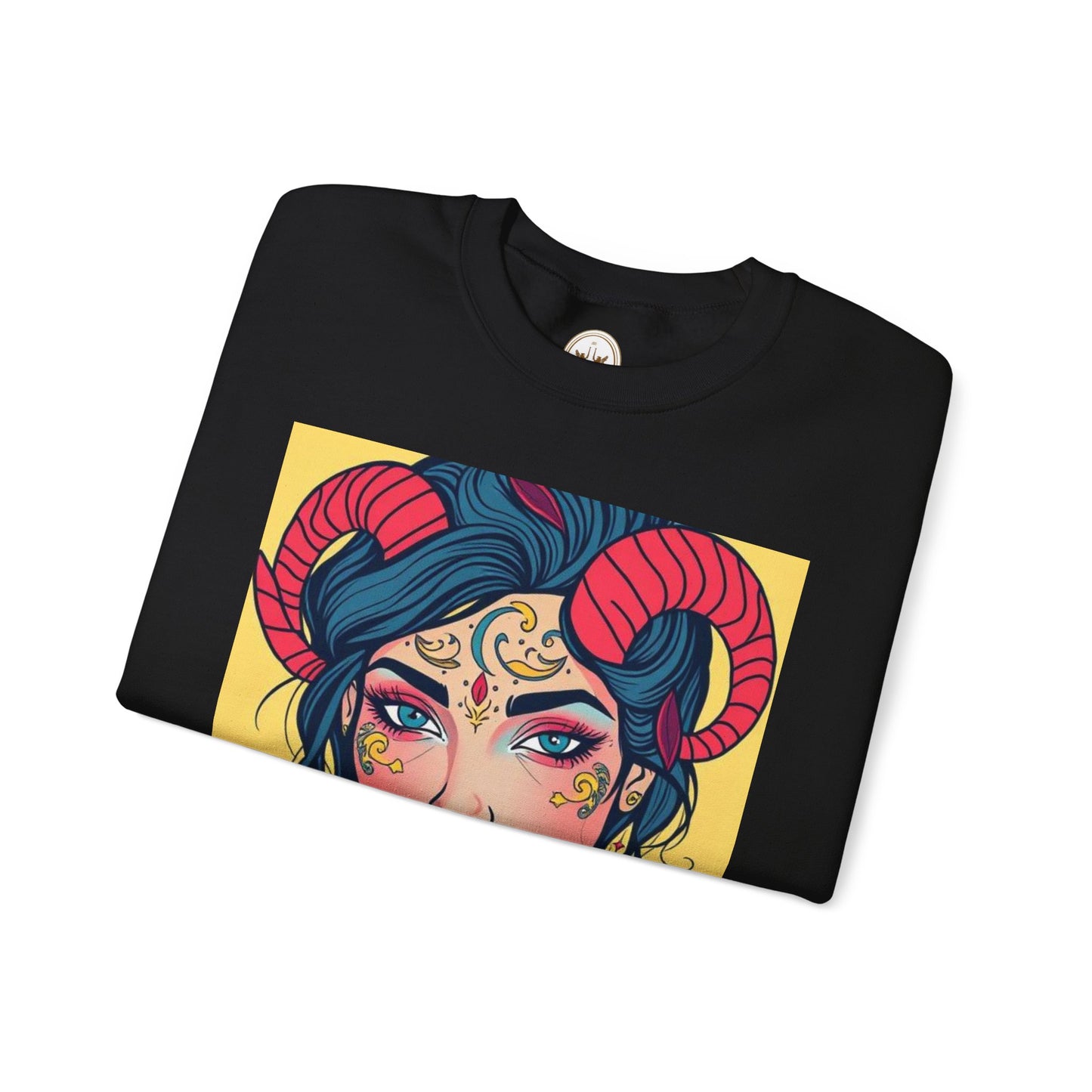 Unisex Heavy Blend™ Crewneck Sweatshirt, Aries, Zodiac v2, Sexy Pattern
