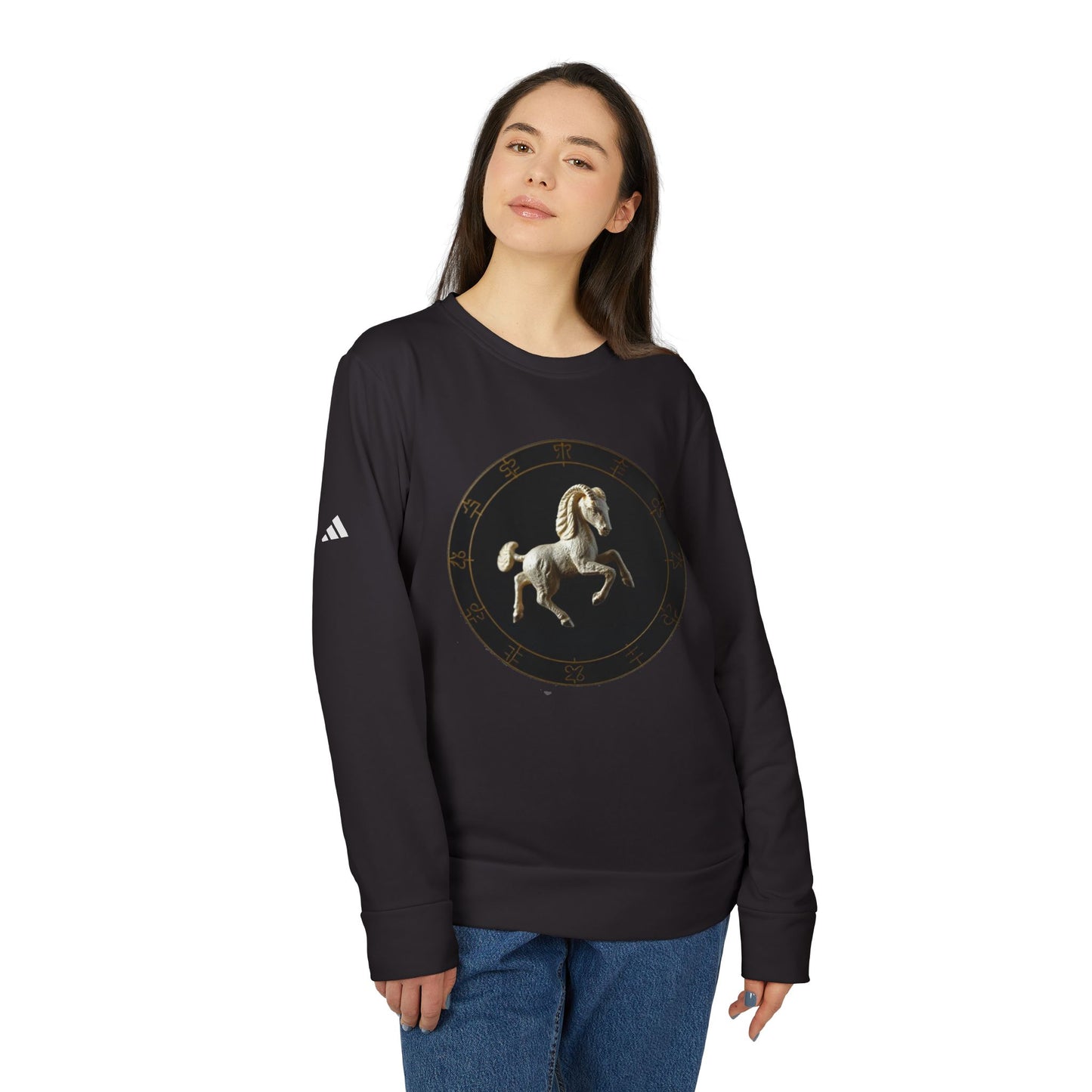 Adidas, Unisex Fleece Crewneck Sweatshirt, Capricorn, Space Animal, Zodiac
