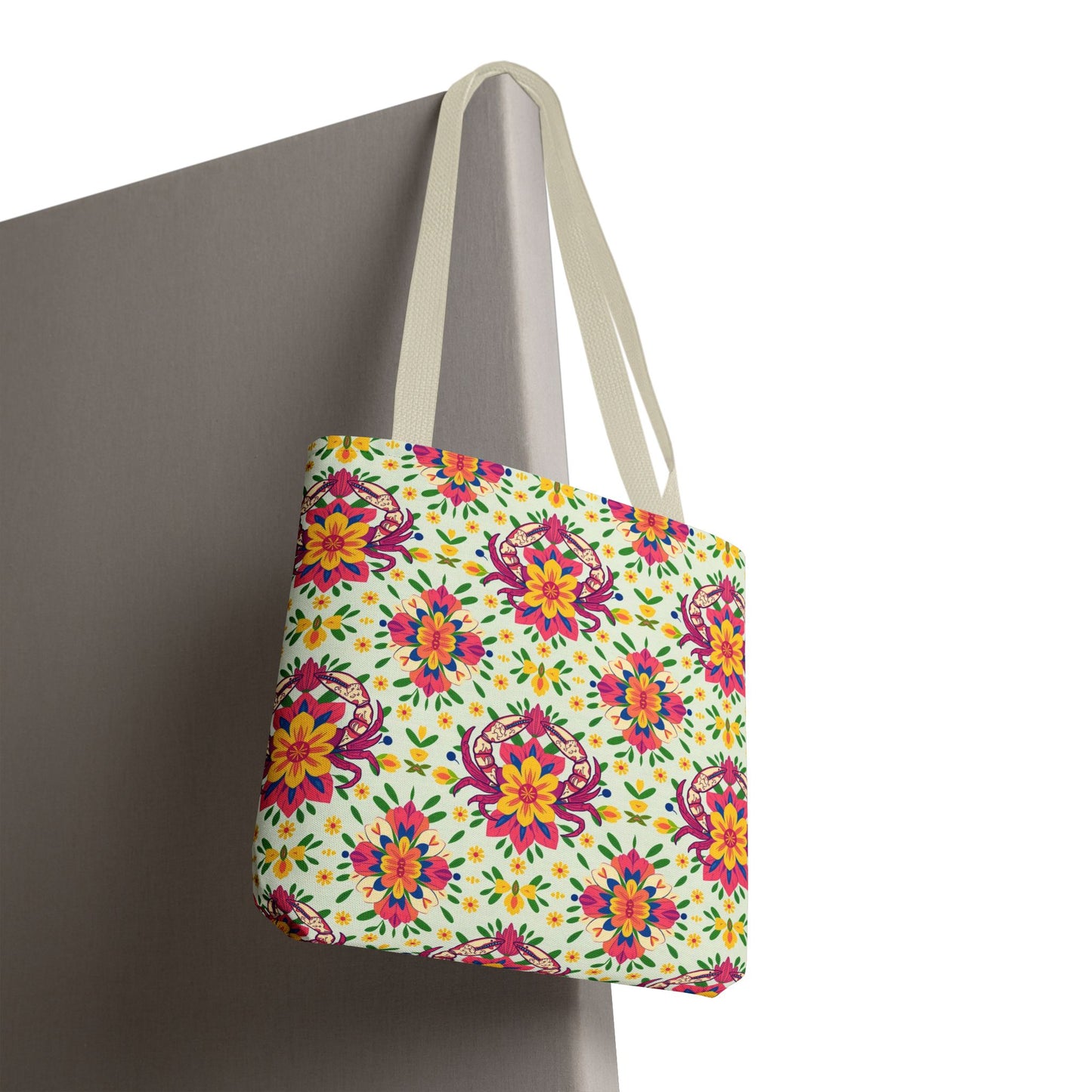 Tote Bag (AOP), Cancer, Zodiac v1, Flower Pattern