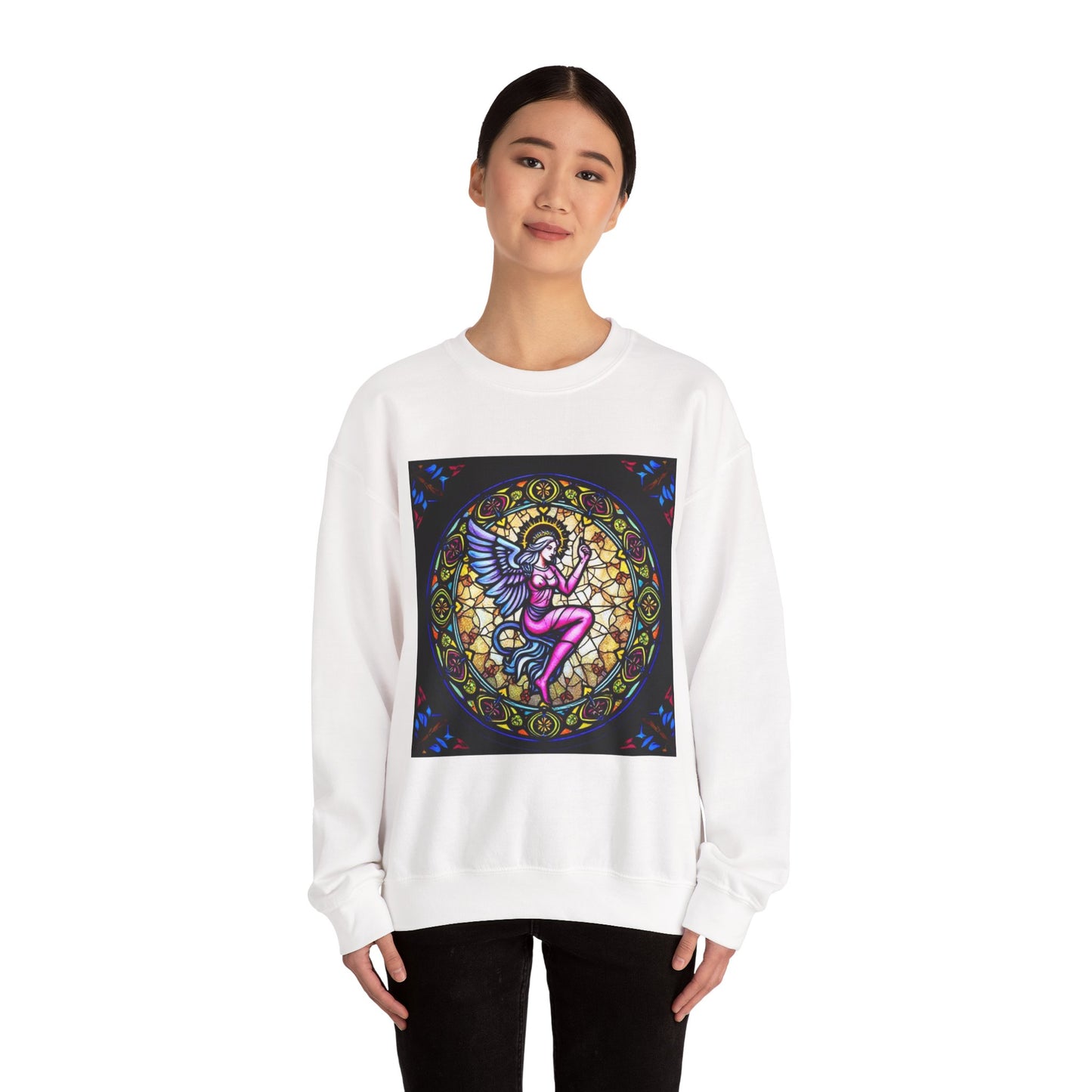 Unisex Heavy Blend™ Crewneck Sweatshirt, Glass 1, Virgo Zodiac Design