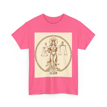 Unisex Heavy Cotton T-Shirt, Libra Goddess v1, Zodiac Design