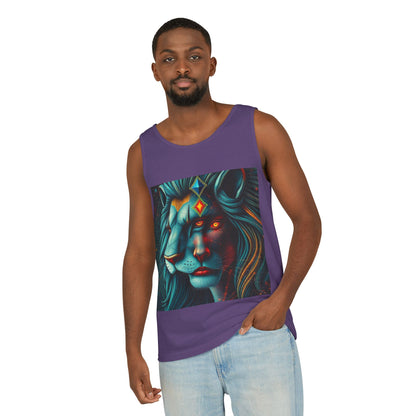 Unisex Garment-Dyed, Tank Top, Leo, Pop Art, 100% US cotton