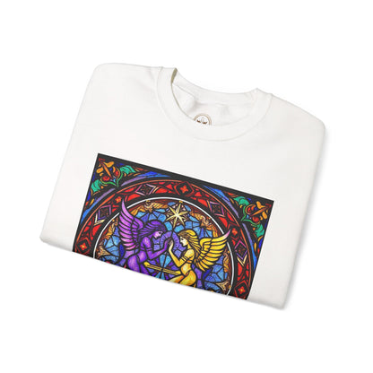 Unisex Heavy Blend™ Crewneck Sweatshirt, Glass, Gemini Zodiac Design