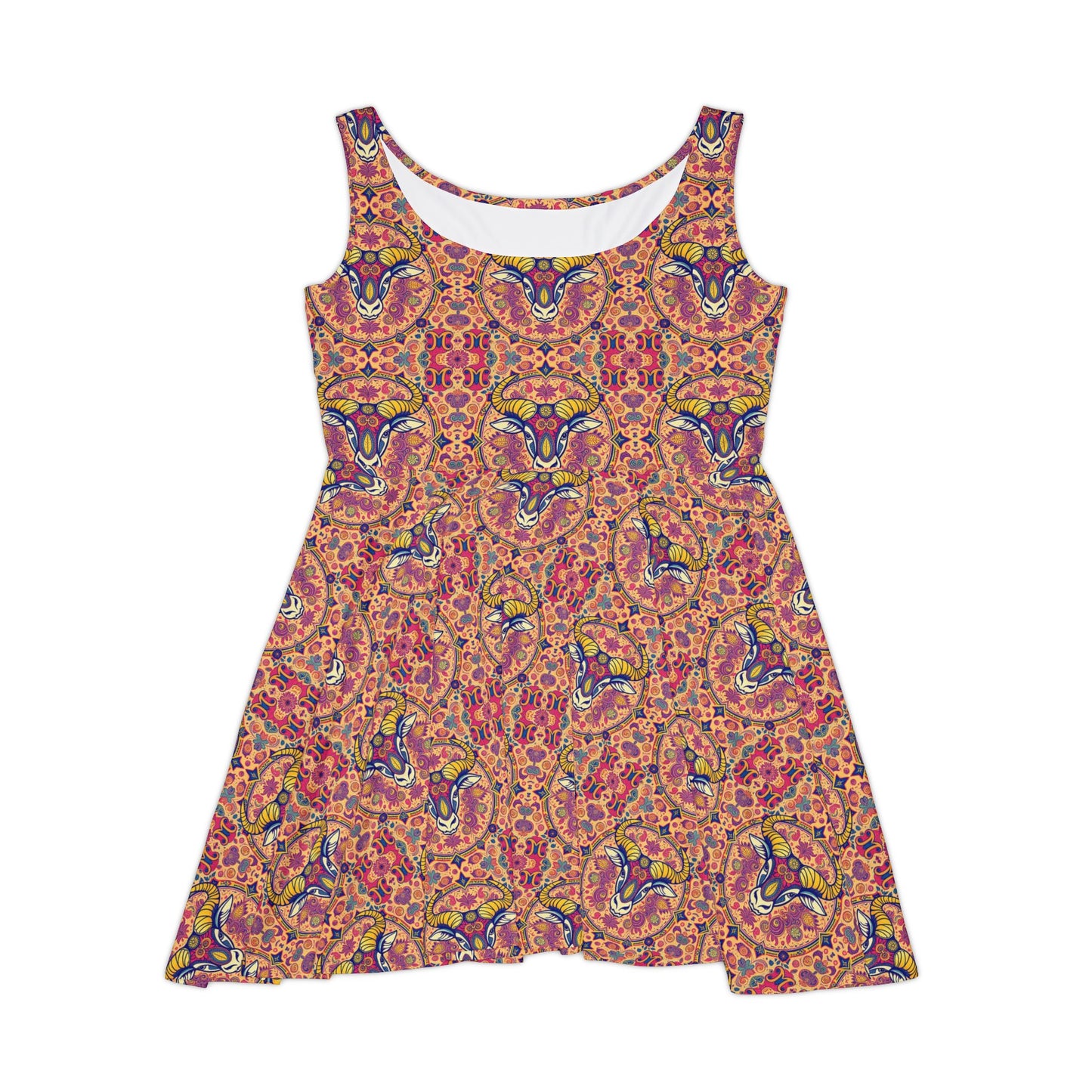 Women's Skater Dress, AOP, Zodiac, Taurus, Pattern