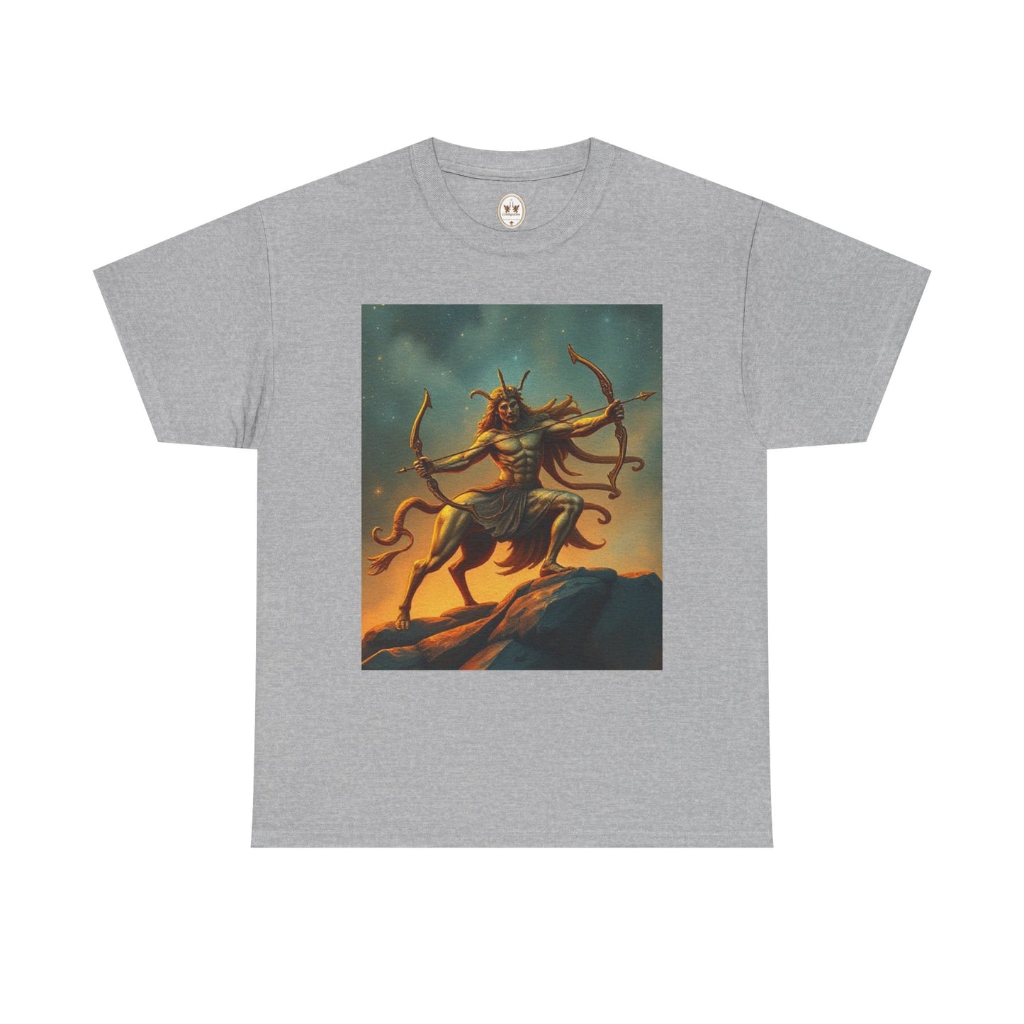 Unisex Heavy Cotton T-Shirt, Arrow Centaur v1, Sagittarius Zodiac Design