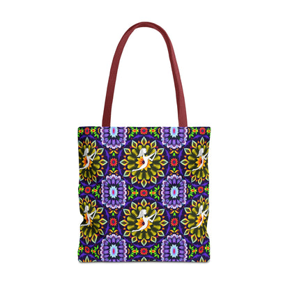 Tote Bag (AOP), Sagittarius, Zodiac v2, Flower Pattern
