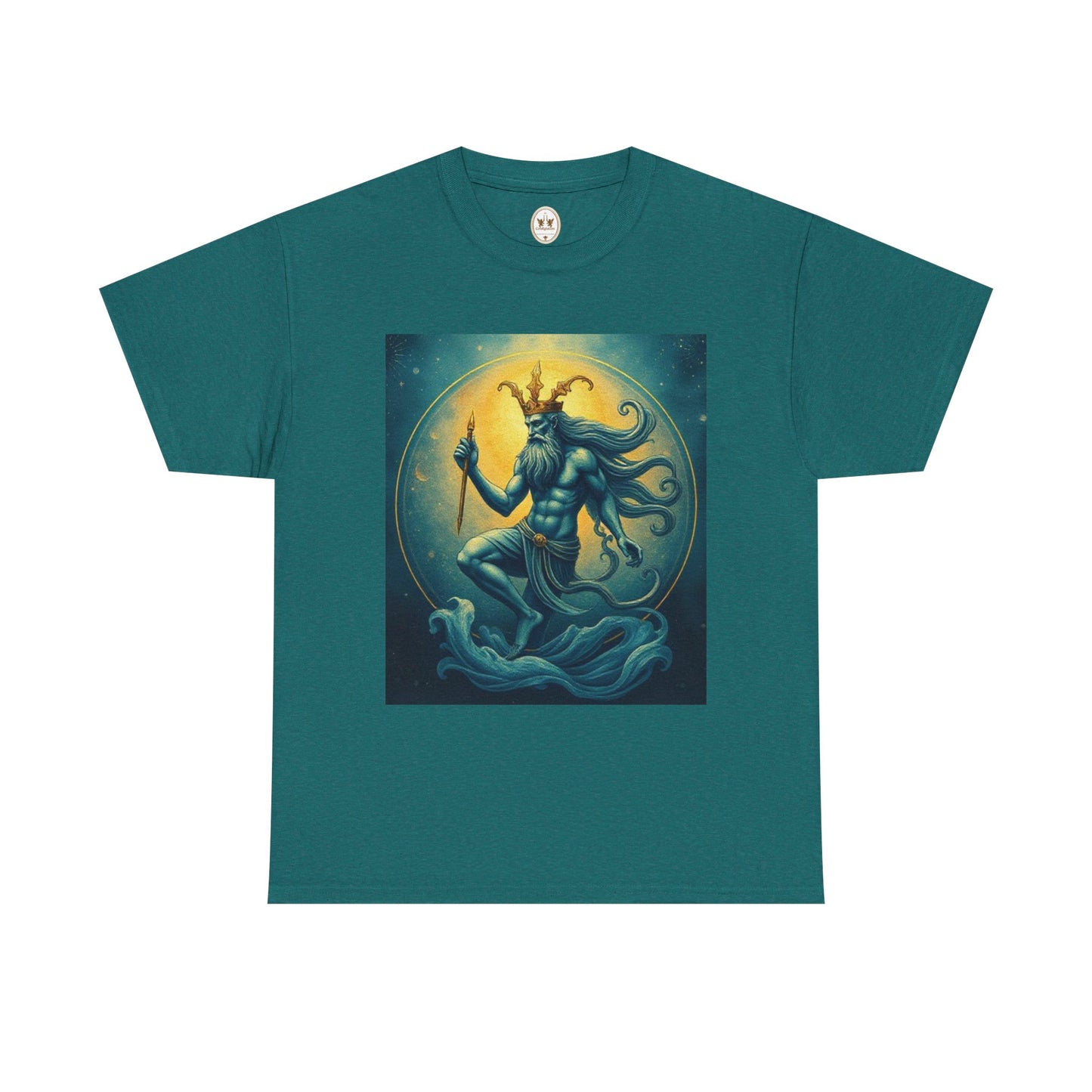 Unisex Heavy Cotton T-Shirt, Aquarius God, Zodiac Design