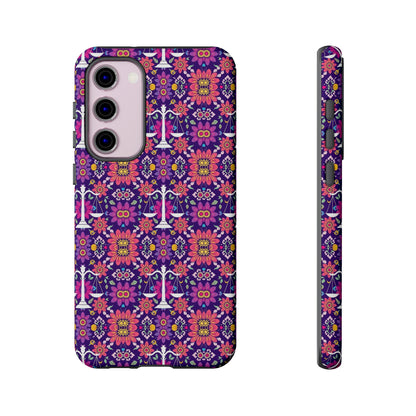 Tough Cases, Libra, Zodiac v4, Flower Pattern