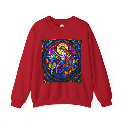 Unisex Heavy Blend™ Crewneck Sweatshirt, Glass 1, Aquarius Zodiac Design