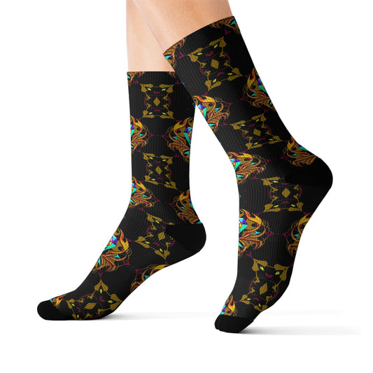 Sublimation Socks, Scorpio, Zodiac v4, Jewel Pattern