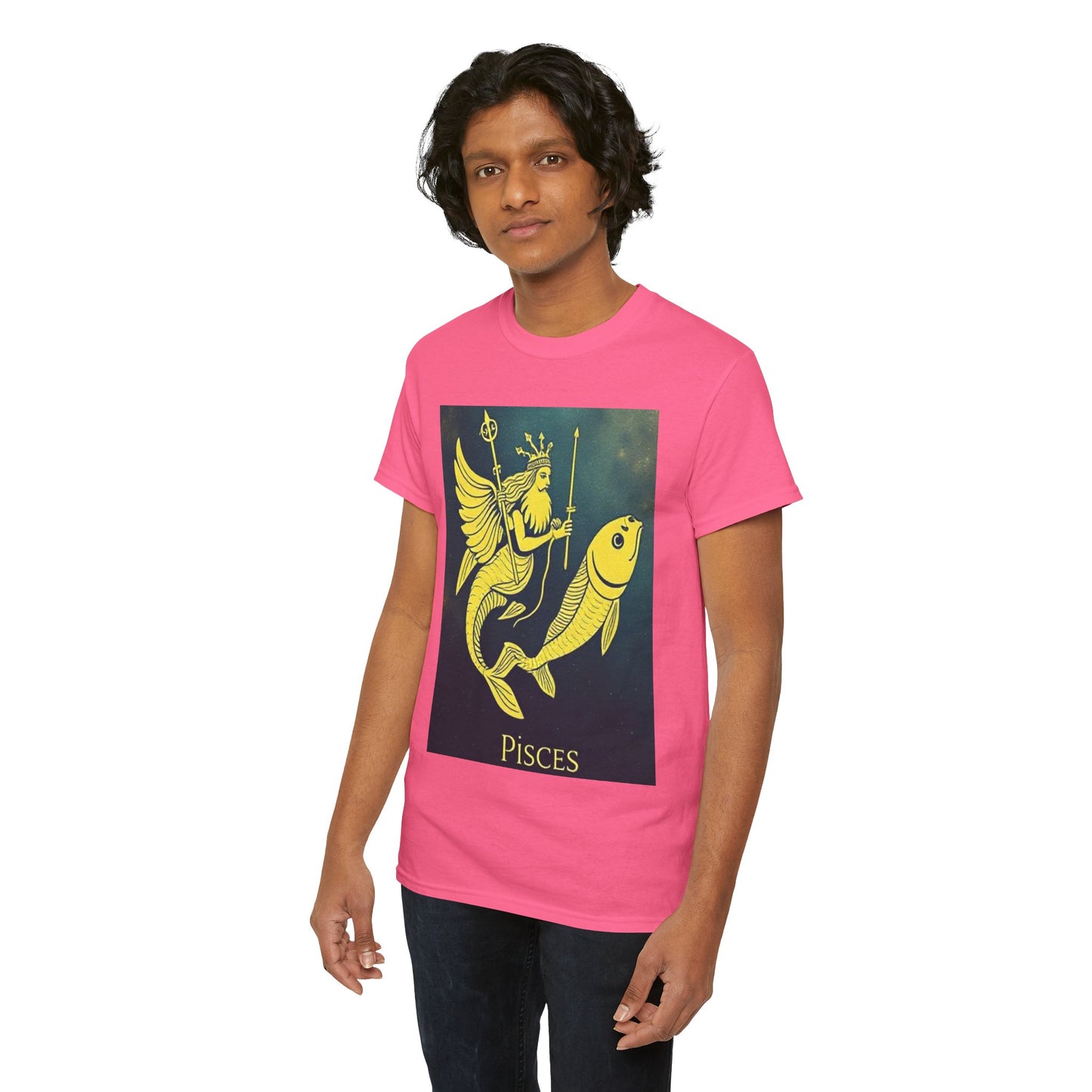 Unisex Heavy Cotton T-Shirt, Pisces Queen, Zodiac Design