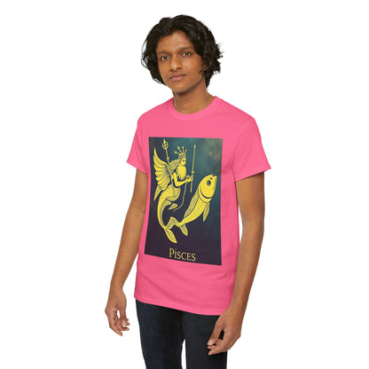 Unisex Heavy Cotton T-Shirt, Pisces Queen, Zodiac Design