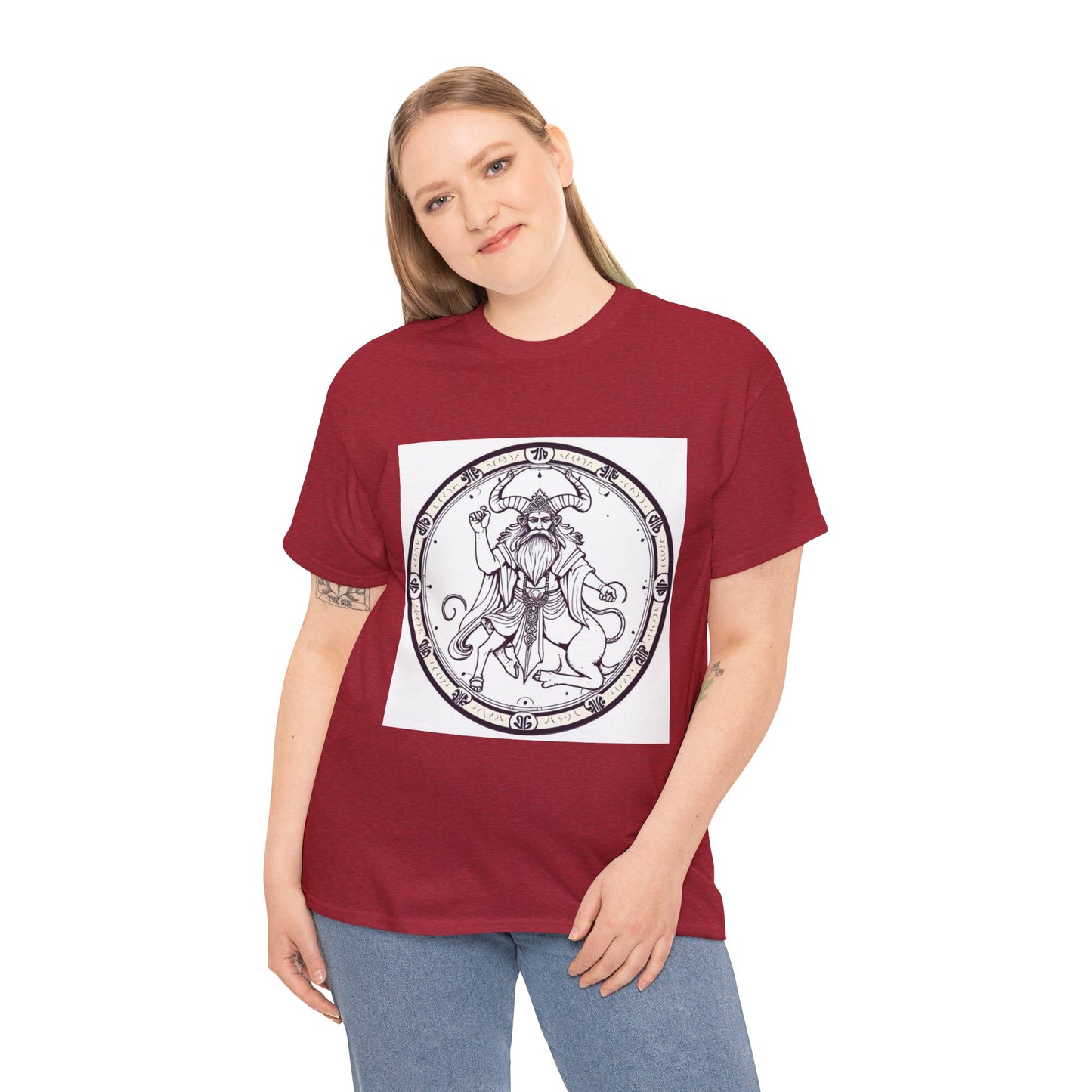 Unisex Heavy Cotton T-Shirt, Bull Centaur, Taurus Zodiac Design