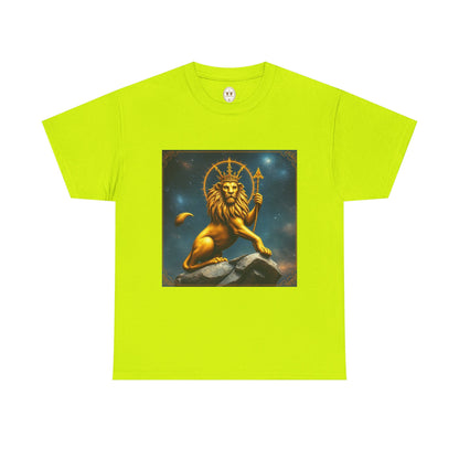Unisex Heavy Cotton T-Shirt, King of Lions, Leo Zodiac Design