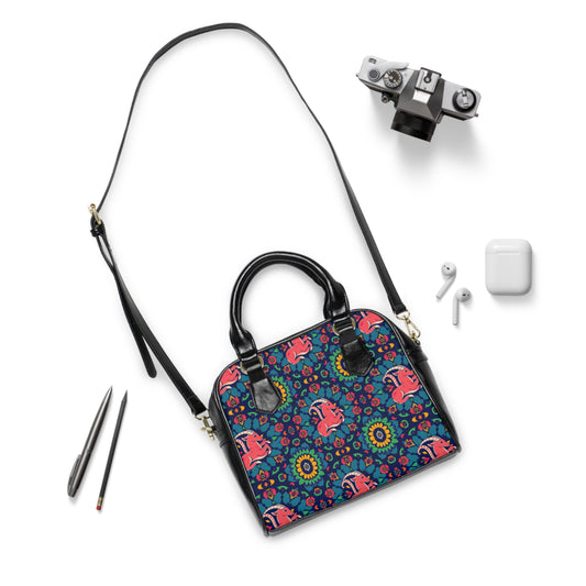Shoulder Handbag, Capricorn, Zodiac, Flower Pattern