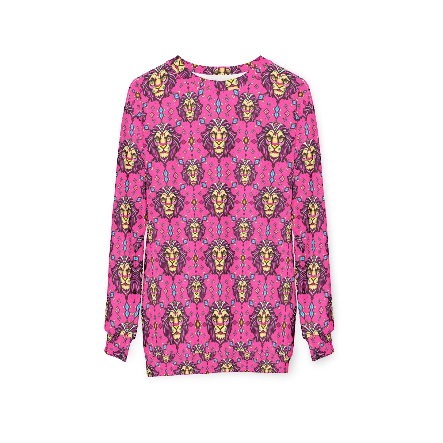 Unisex Sweatshirt (AOP), Leo, Zodiac v1, Jewel Pattern