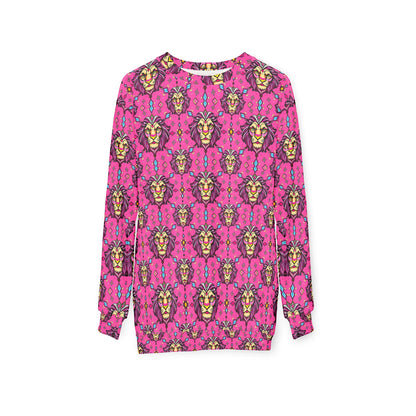 Unisex Sweatshirt (AOP), Leo, Zodiac v1, Jewel Pattern