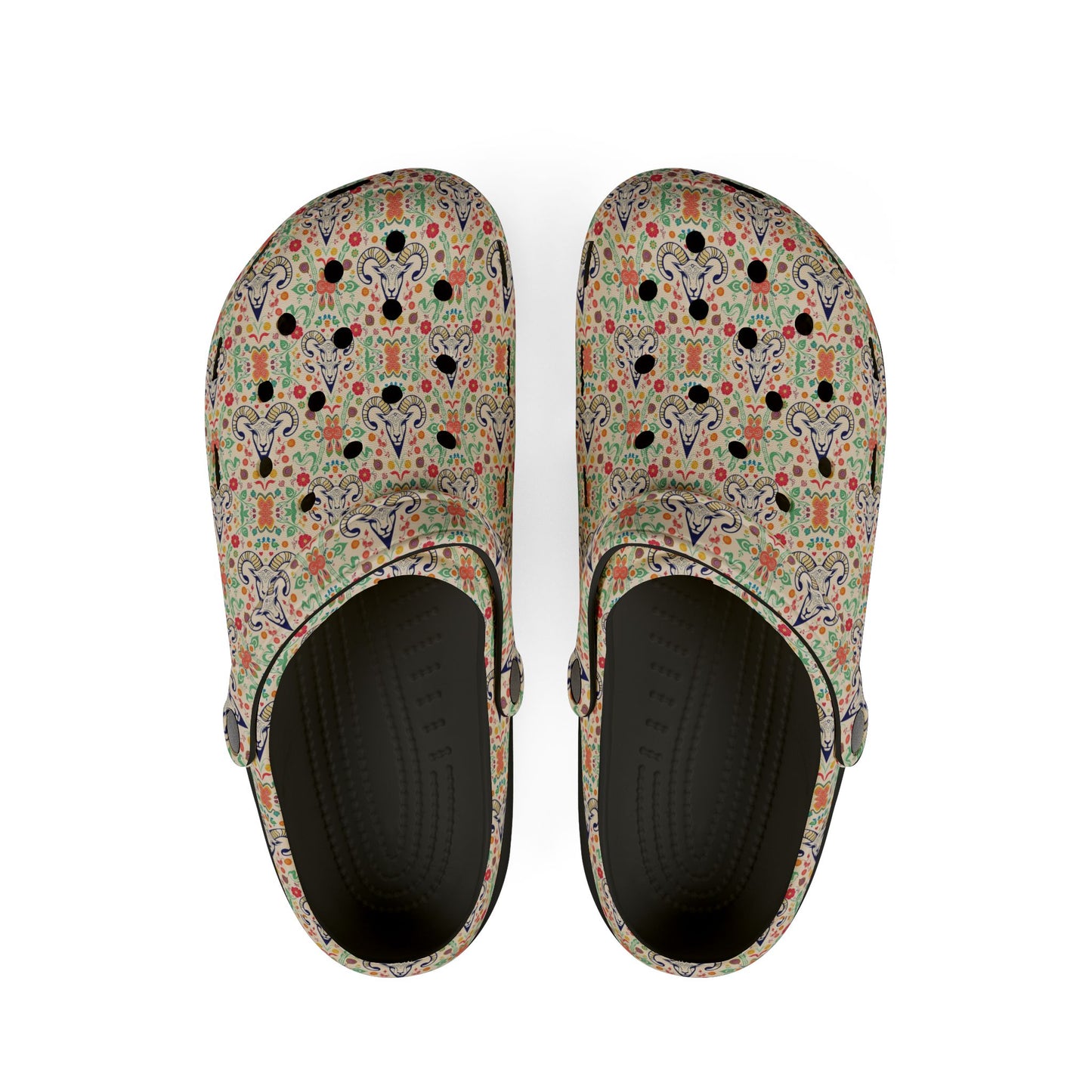 EVA Foam Rubber Shoes, (AOP), Aries, Zodiac v3, Pattern