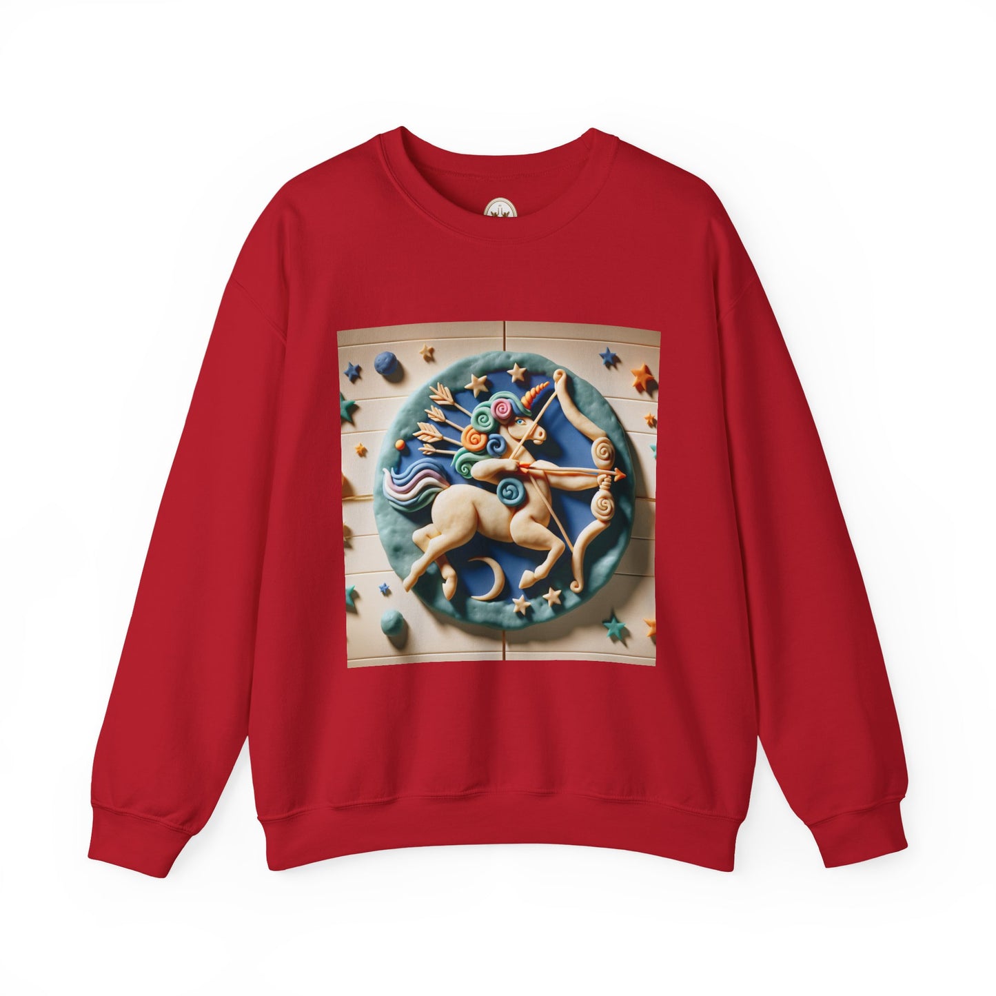 Unisex Heavy Blend™ Crewneck Sweatshirt, Colorful Horse, Sagittarius Zodiac Design