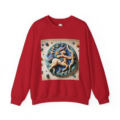 Unisex Heavy Blend™ Crewneck Sweatshirt, Colorful Horse, Sagittarius Zodiac Design