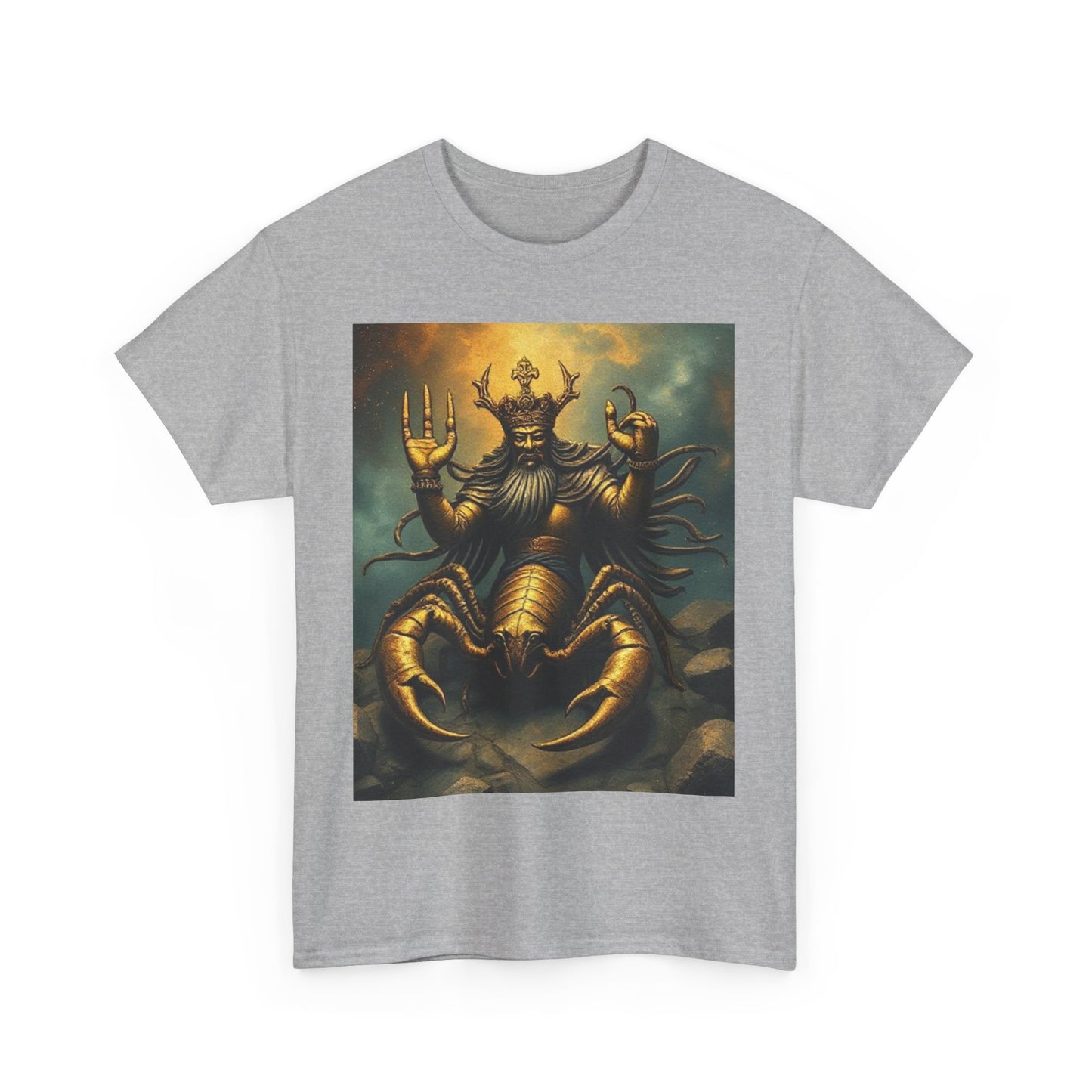 Unisex Heavy Cotton T-Shirt, Desert Scorpio King v1, Zodiac Design