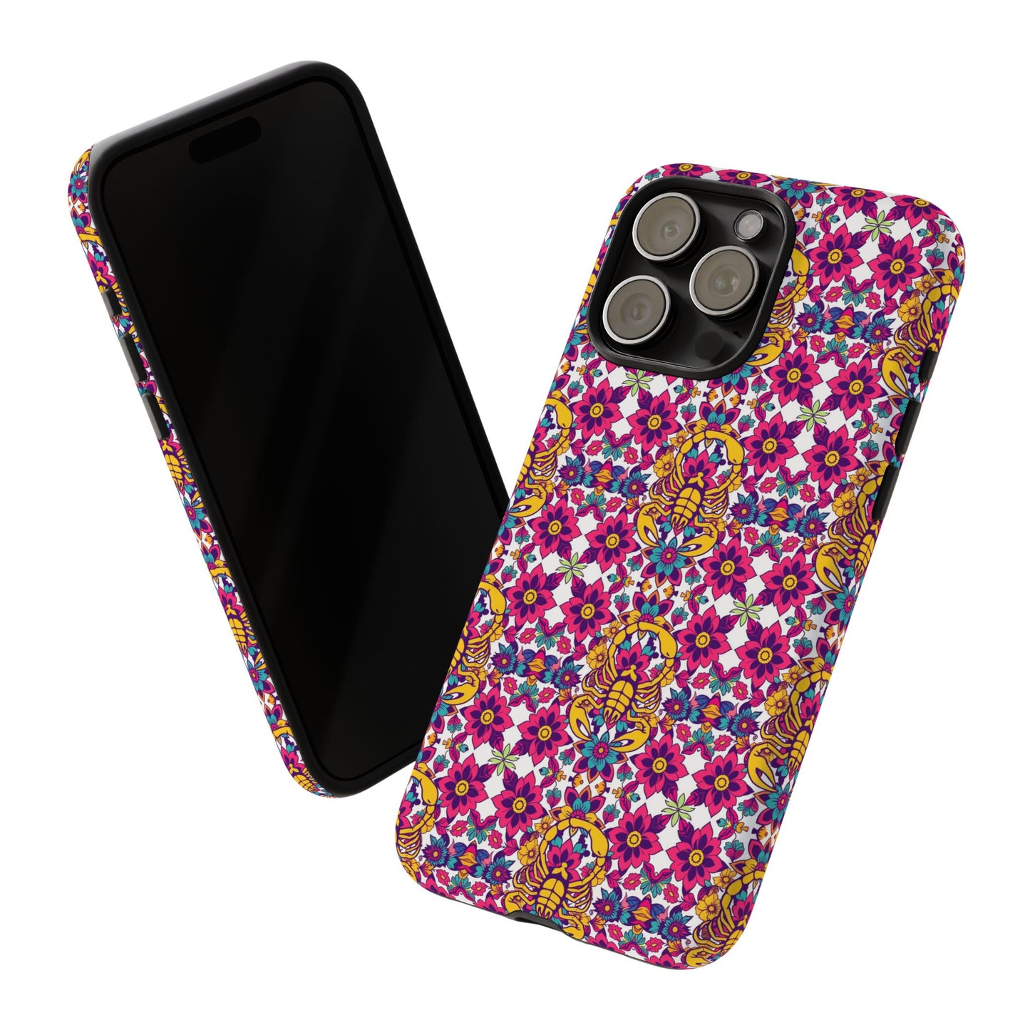 Tough Cases, Scorpio, Zodiac v2, Flower Pattern