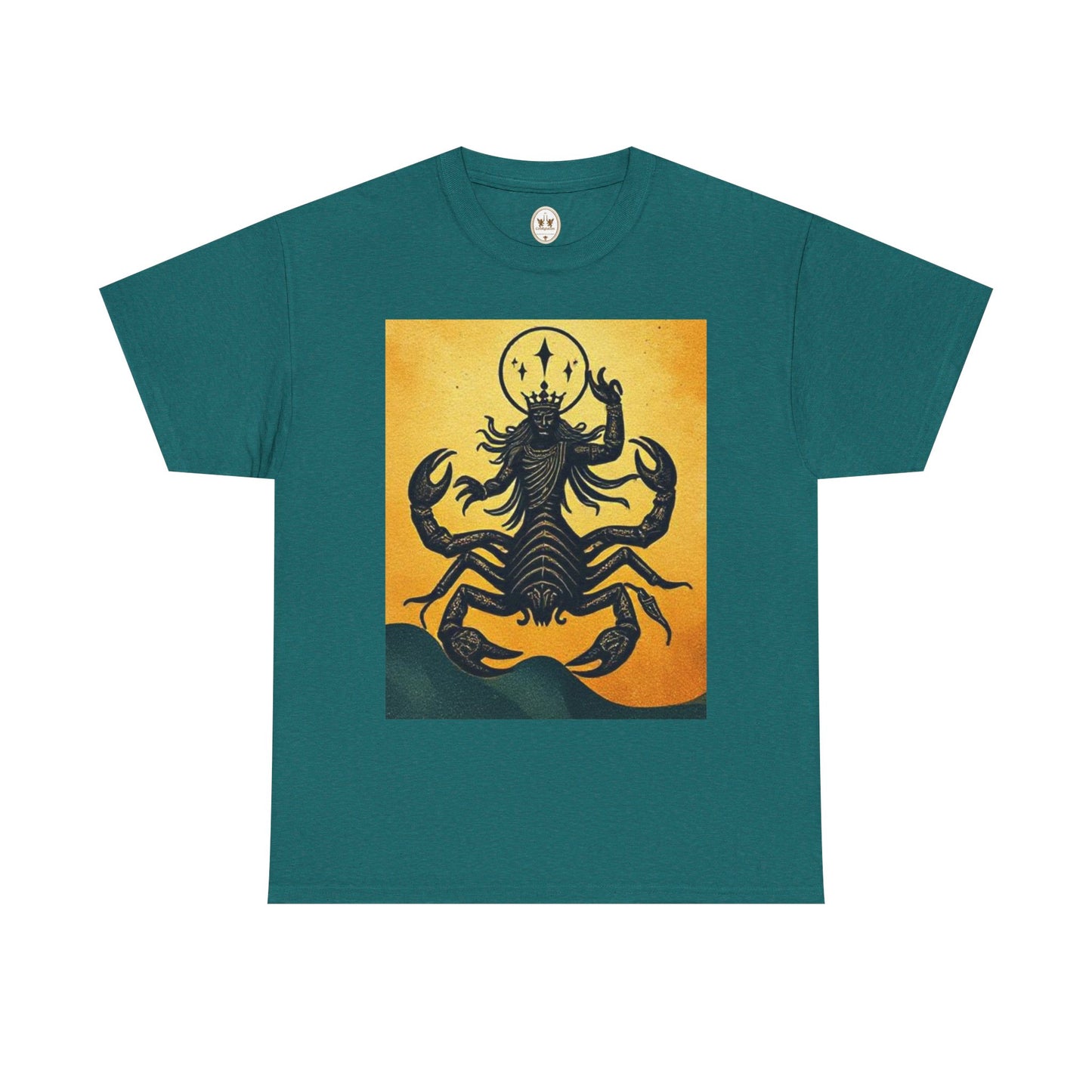 Unisex Heavy Cotton T-Shirt, Scorpion King, Print Art v1, Scorpio Zodiac Design