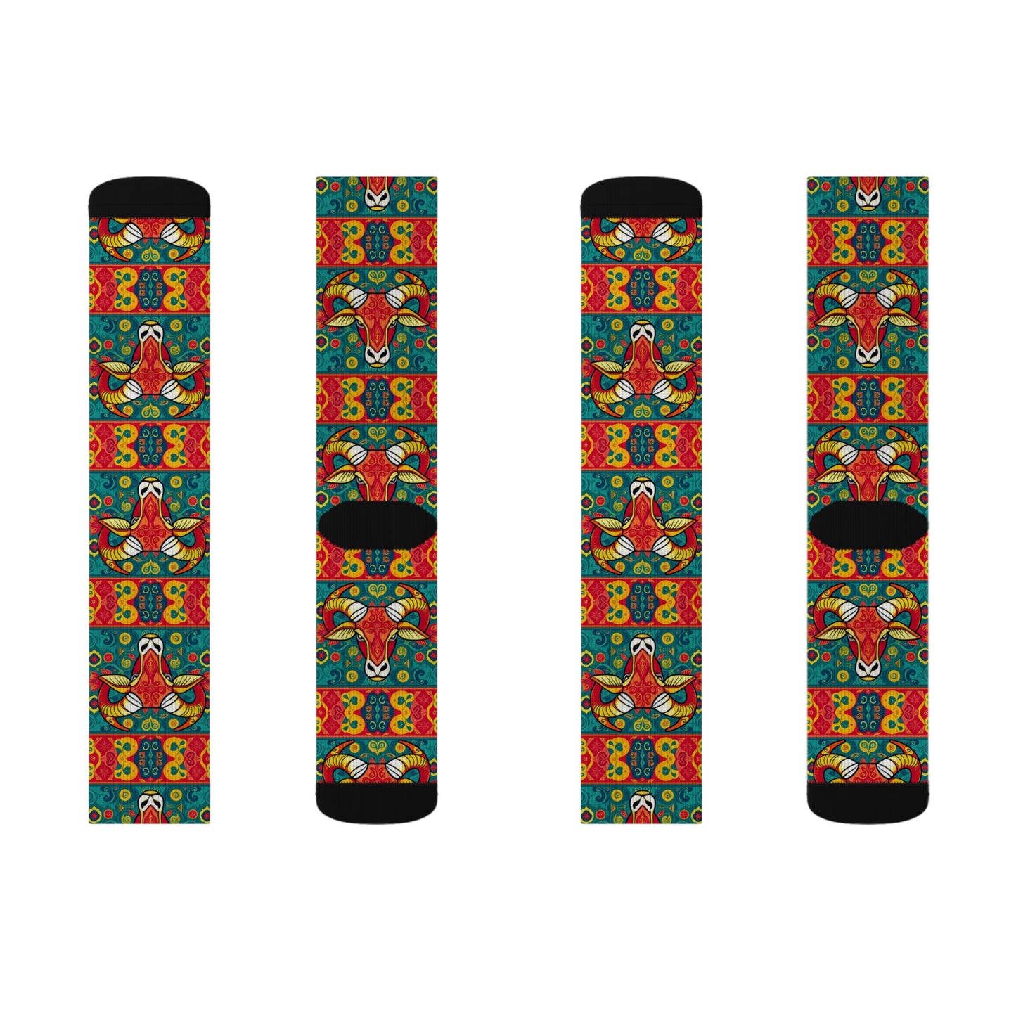 Sublimation Socks, Taurus, Zodiac v3, Pattern
