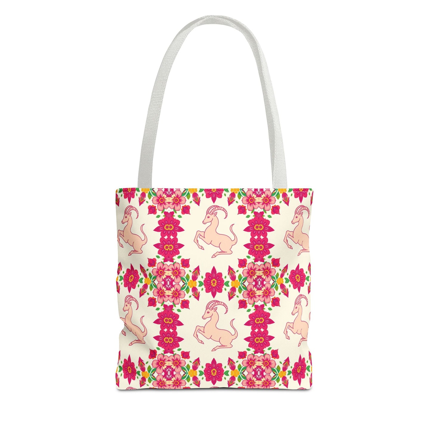 Tote Bag (AOP), Capricorn, Zodiac, Flower Pattern