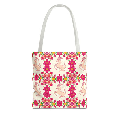 Tote Bag (AOP), Capricorn, Zodiac, Flower Pattern